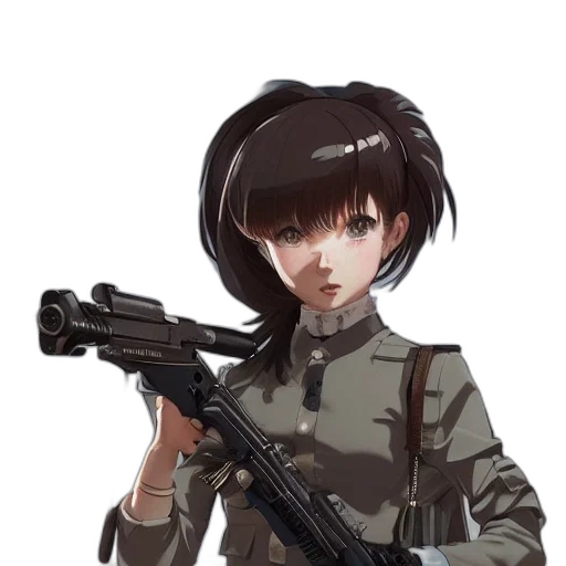weapon, staff, jacket, face transparent PNG cut-out