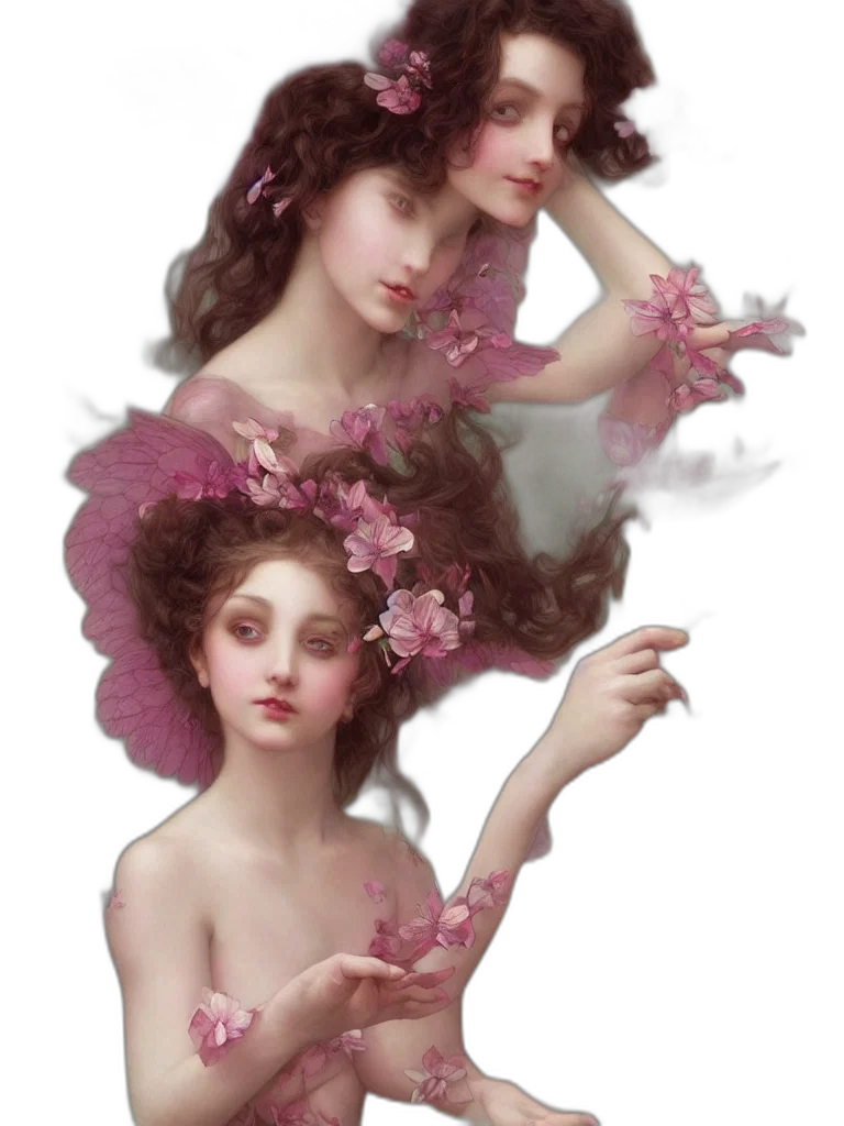 dress, crown, jewelry, flower, fantasy art, concept art, photorealistic, oil painting transparent PNG cut-out