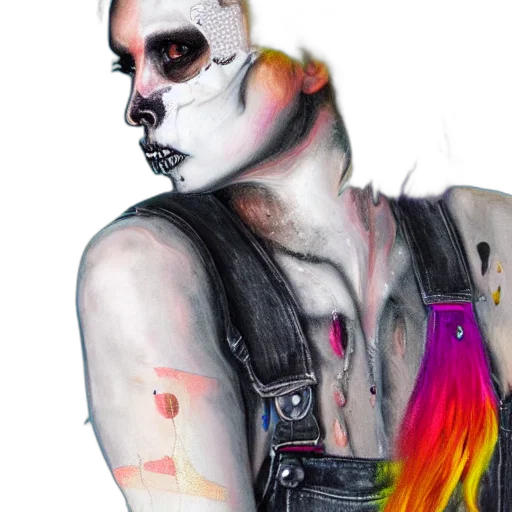 mask, face, jacket, watercolor, cyberpunk, photorealistic, fantasy art, neon transparent PNG cut-out
