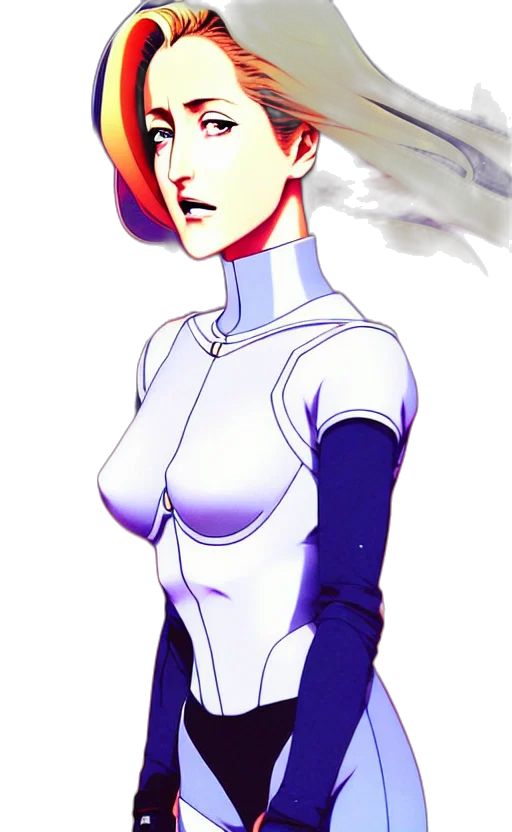 robot, staff, concept art, anime, pixel art, comic book art, outer space, blue transparent PNG cut-out