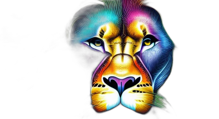 animal, mask, face, photorealistic, watercolor, fantasy art, concept art, colorful transparent PNG cut-out