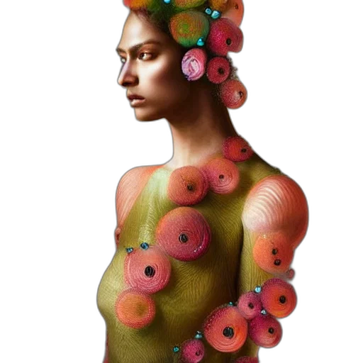 dress, jewelry, flower, crown, photorealistic, concept art, fantasy art, oil painting transparent PNG cut-out