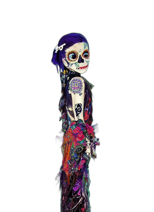 dress, mask, staff, jewelry transparent PNG cut-out