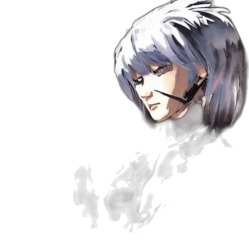 face, mask, creature, robot, watercolor, concept art, anime, fantasy art transparent PNG cut-out
