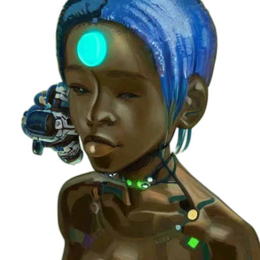 robot, jewelry, face, staff, cyberpunk, concept art, fantasy art, pixel art transparent PNG cut-out