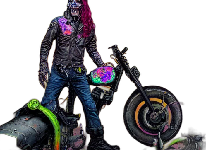 jacket, robot, weapon, mask transparent PNG cut-out