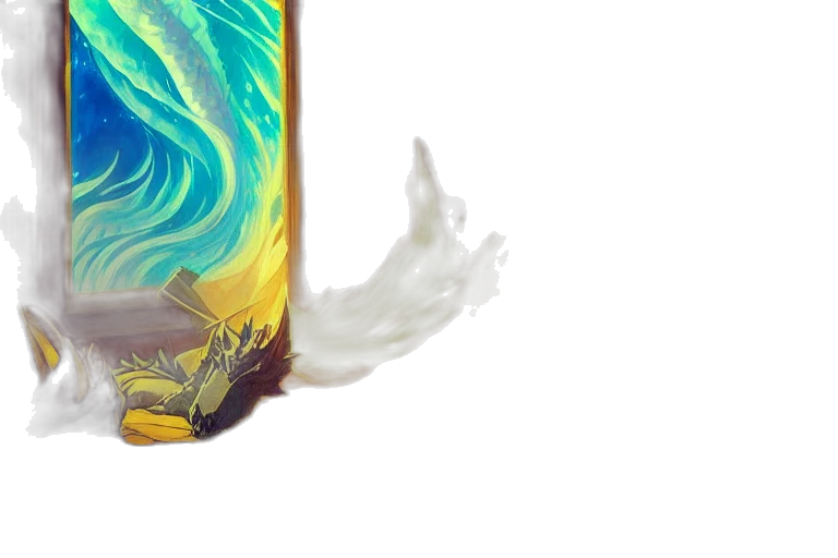 bottle, dragon, sword, hair transparent PNG cut-out