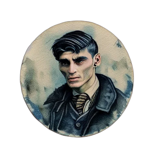 face, jacket, hat, photorealistic, comic book art, watercolor, oil painting, tattoo transparent PNG cut-out
