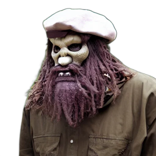 mask, creature, face, concept art, photorealistic, professional, photo, guerilla transparent PNG cut-out