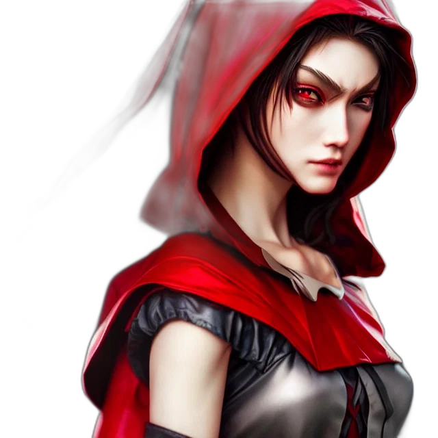 face, dress, fantasy art, concept art, photorealistic, comic book art, red, dark transparent PNG cut-out