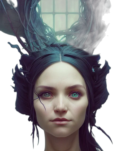 crown, face, mask, robot, fantasy art, concept art, cyberpunk, photorealistic transparent PNG cut-out
