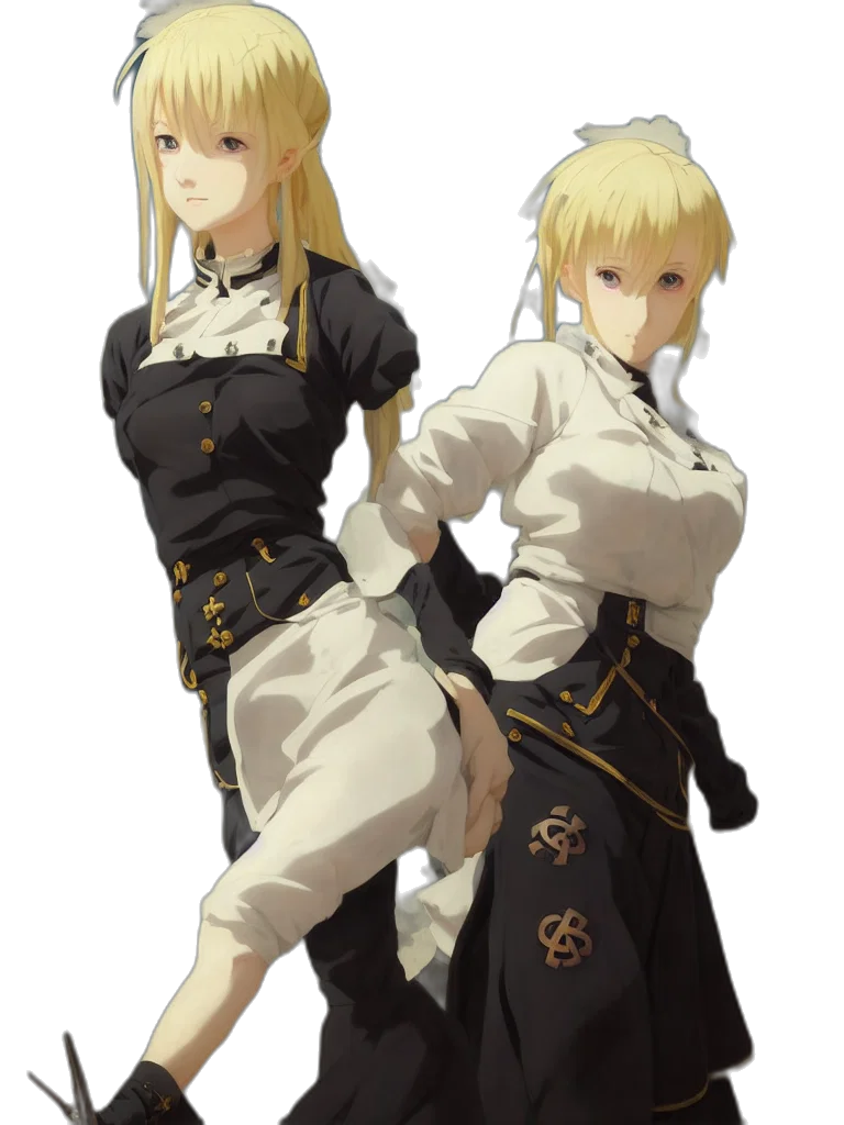 staff, dress, sword, concept art, fantasy art, anime, pixel art, monochrome transparent PNG cut-out