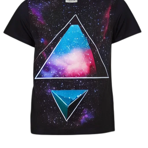 vaporwave, outer space, photo, shirt, cool, galactic, print, triangular transparent PNG cut-out