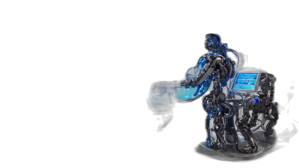 robot, weapon, concept art, 3d render transparent PNG cut-out