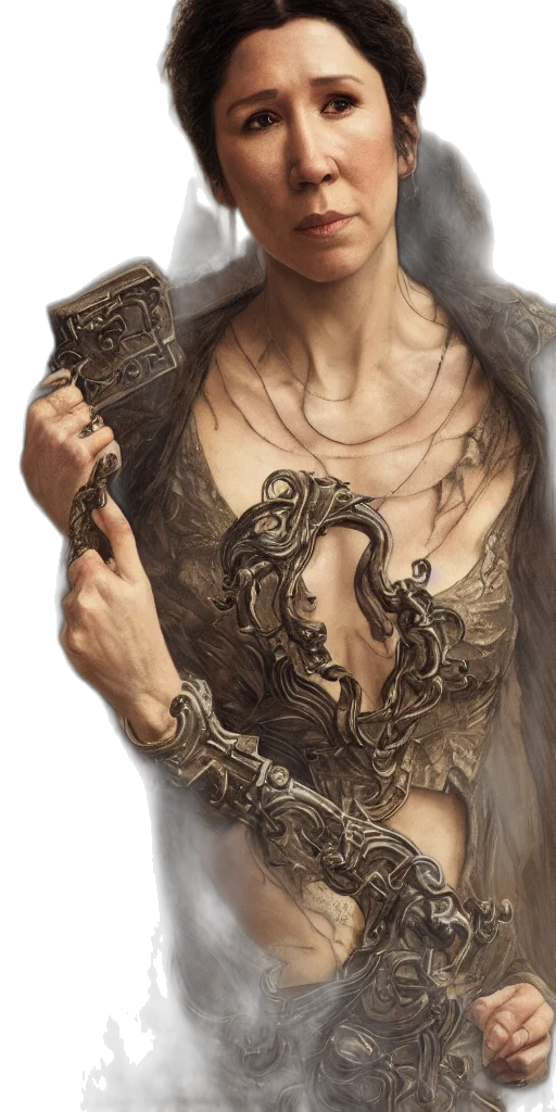 jewelry, dress, face, weapon transparent PNG cut-out