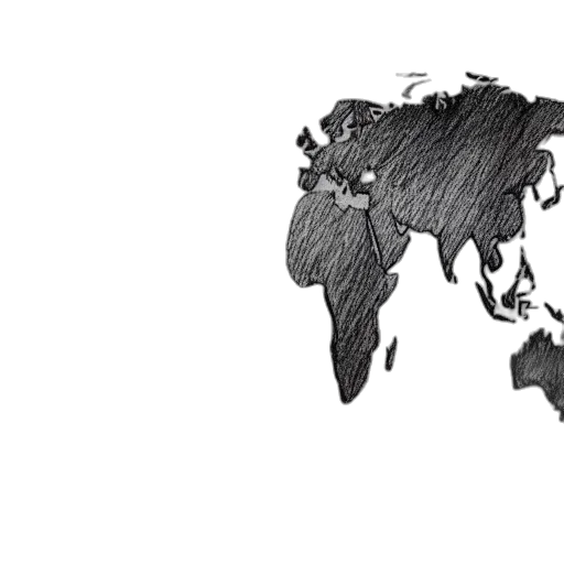 world, map, pencil, sketch transparent PNG cut-out