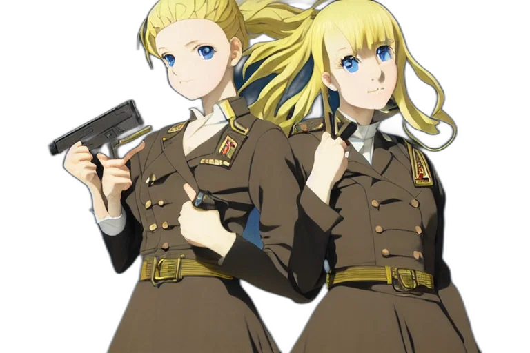 weapon, staff, jacket, anime transparent PNG cut-out
