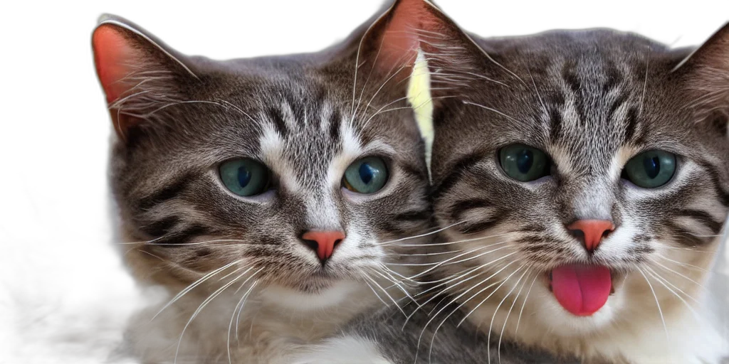 photorealistic, 3d render, emote, cat transparent PNG cut-out