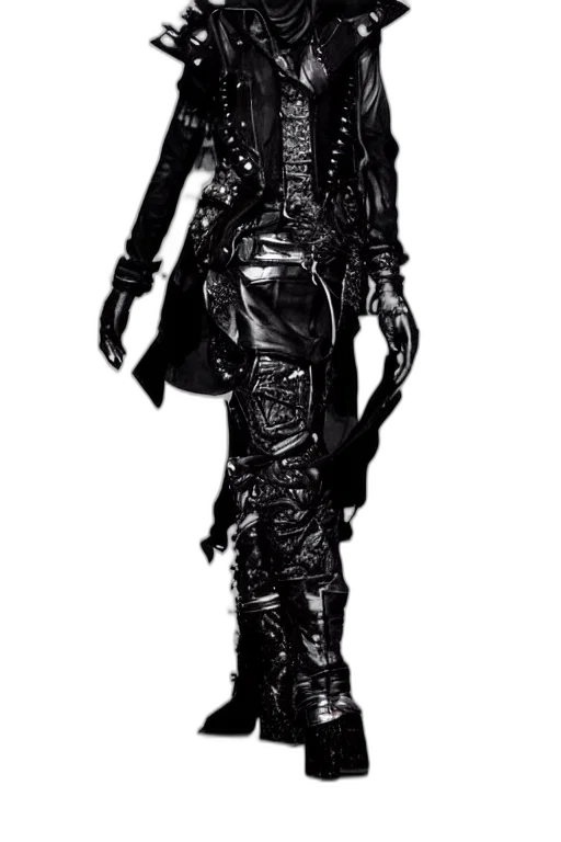 jacket, robot, staff, cyberpunk transparent PNG cut-out
