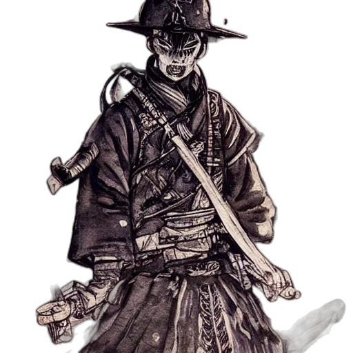 staff, sword, weapon, mask, concept art, fantasy art, watercolor, pencil sketch transparent PNG cut-out