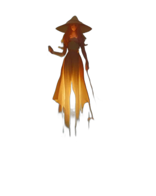 staff, dress, hat, weapon, concept art, fantasy art, pixel art, 3d render transparent PNG cut-out