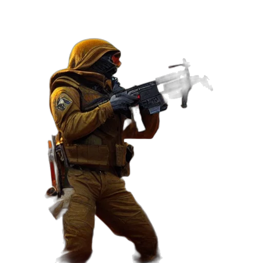 weapon, staff, jacket, robot transparent PNG cut-out