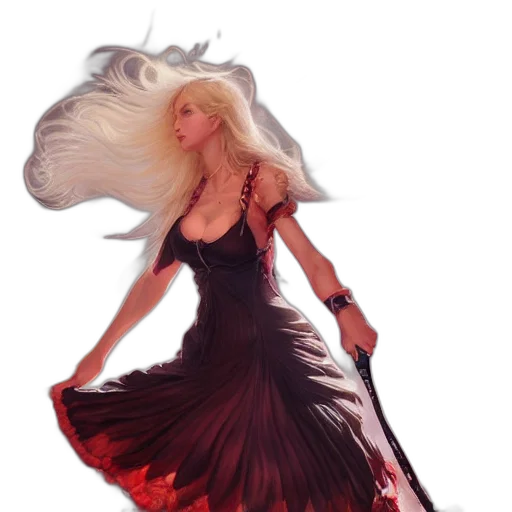 dress, hair, photorealistic, fantasy art, concept art, 3d render, shalltear, bloodfallen transparent PNG cut-out