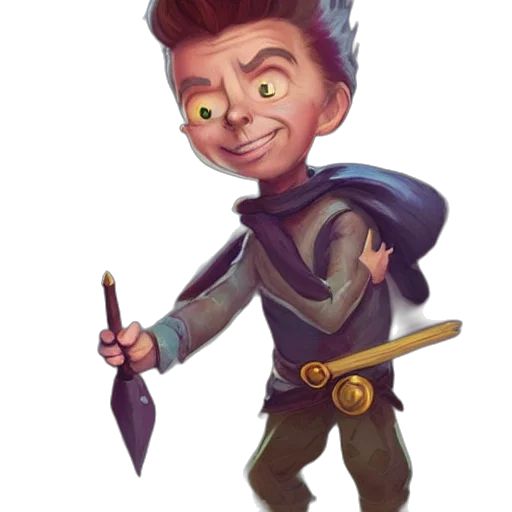 staff, concept art, fantasy art, comic book art, cartoon, cute, little, anthropomorphic transparent PNG cut-out