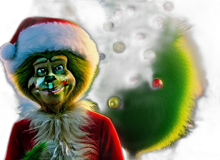creature, concept art, photorealistic, 3d render, fantasy art, bob, ross, grinch transparent PNG cut-out