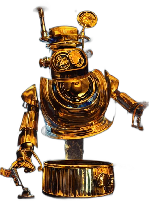 robot, staff, jewelry, weapon, 3d render, concept art, photorealistic, fantasy art transparent PNG cut-out
