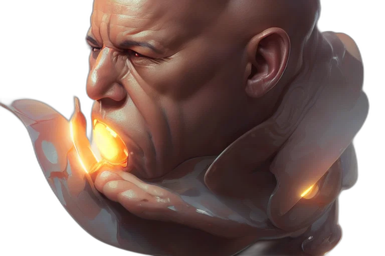 face, concept art, photorealistic, fantasy art, comic book art, fire, vin, diesel transparent PNG cut-out