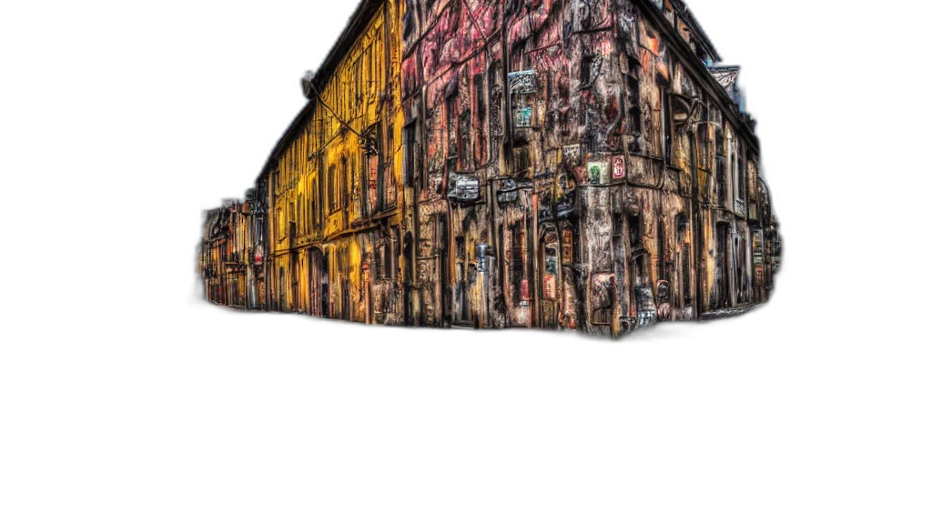 building, furniture, umbrella, shoes, concept art, photorealistic, 3d render, pixel art transparent PNG cut-out