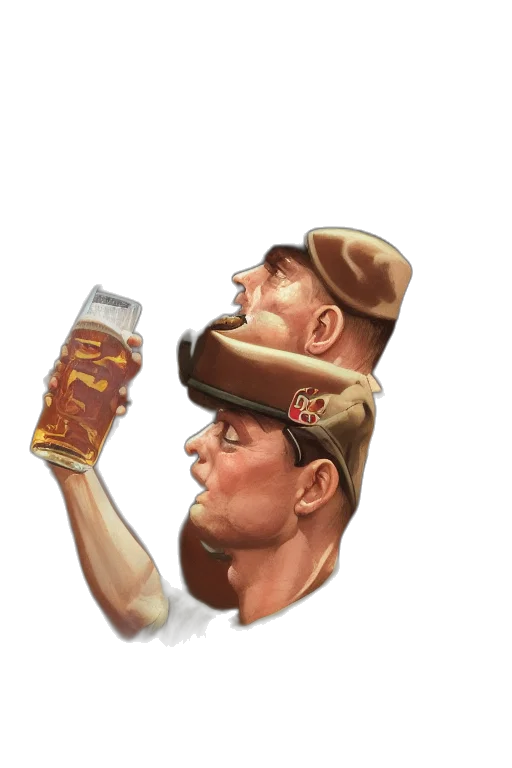 hat, bottle, face, crown, photorealistic, pixel art, concept art, 3d render transparent PNG cut-out