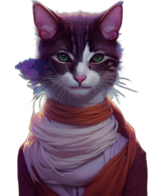 staff, animal, face, creature, fantasy art, concept art, photorealistic, cyberpunk transparent PNG cut-out