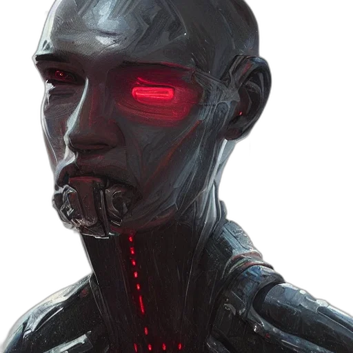 robot, face, mask, cyberpunk transparent PNG cut-out