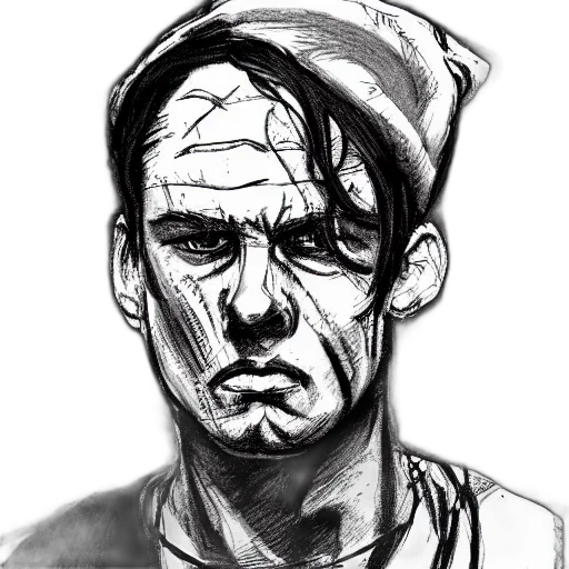 face, hat, staff, comic book art transparent PNG cut-out