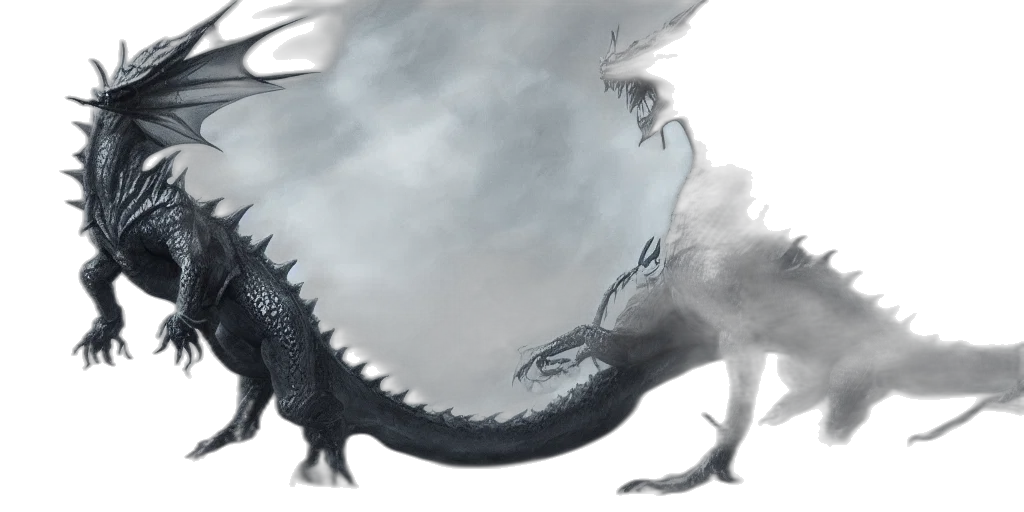 dragon, creature, animal, concept art, fantasy art, watercolor, photorealistic, fog transparent PNG cut-out
