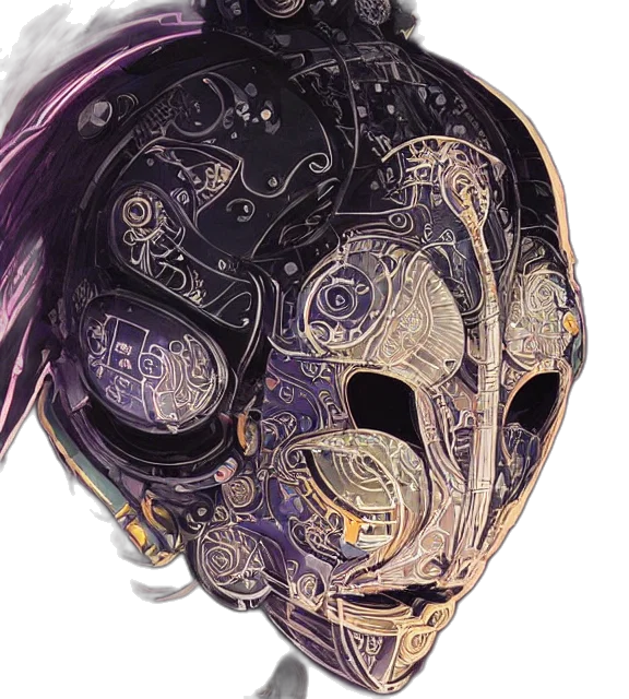 mask, face, robot, concept art transparent PNG cut-out