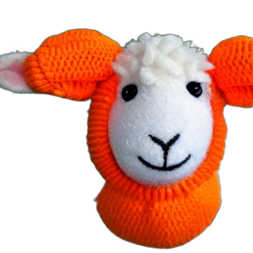 animal, cute, little, sheep, wearing, orange, inmate, clothes transparent PNG cut-out