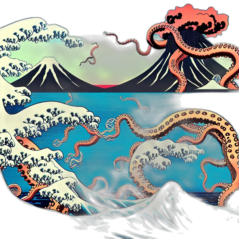 concept art, fantasy art, watercolor, underwater transparent PNG cut-out