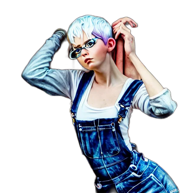 jacket, robot, dress, concept art, photorealistic, comic book art, cartoon, blue transparent PNG cut-out