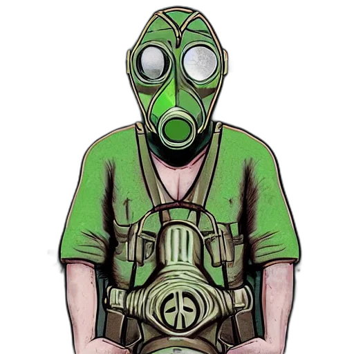mask, jacket, concept art, comic book art transparent PNG cut-out