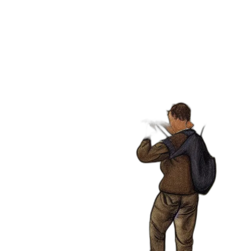 jacket, staff, weapon, umbrella, concept art, pixel art, watercolor, photorealistic transparent PNG cut-out