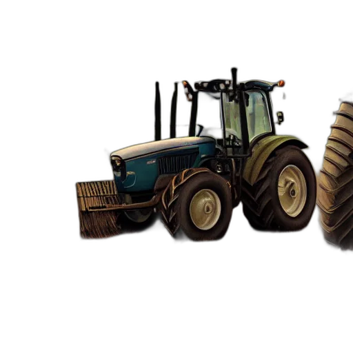 hyperrealistic, painting, image, where, tractor, appears, cinematic, field transparent PNG cut-out
