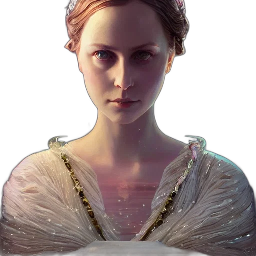 crown, dress, face, jewelry, concept art, fantasy art, photorealistic, oil painting transparent PNG cut-out