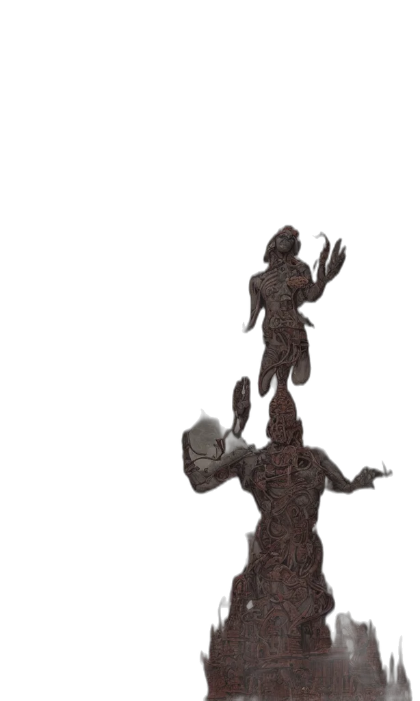 staff, creature, crown, robot transparent PNG cut-out