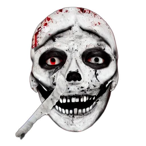mask, staff, face, hat, photorealistic, concept art, 3d render, bloody transparent PNG cut-out
