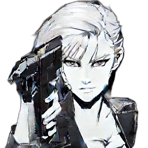 weapon, face, jacket, pixel art transparent PNG cut-out