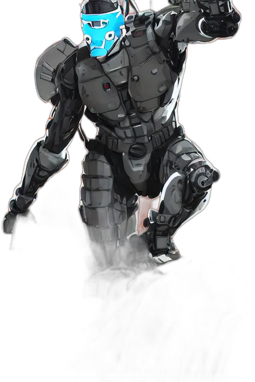 robot, weapon, concept art, 3d render transparent PNG cut-out