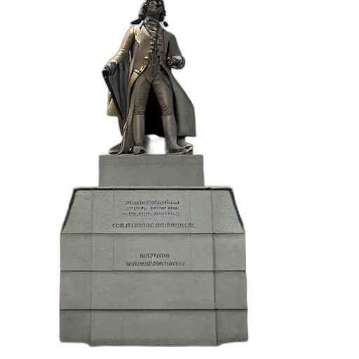 sword, crown, 3d render, statue, george, washington, front, religious transparent PNG cut-out